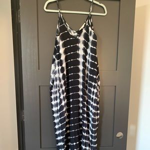 Love stitch navy tie dye maxi